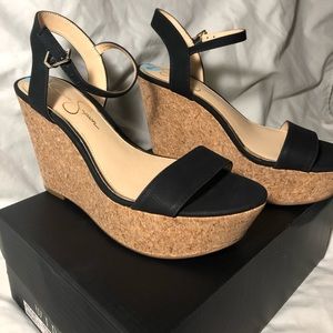 Jessica Simpson Black Wedges☀️